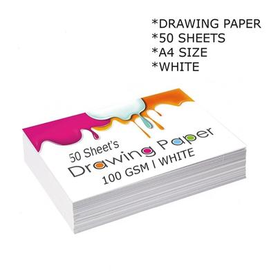 Papertree White Drawing Paper- 50 Pcs image