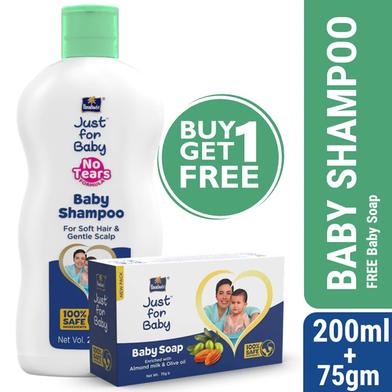 Parachute Just for Baby - Baby Shampoo 200ml (Baby Soap 75g Free) image