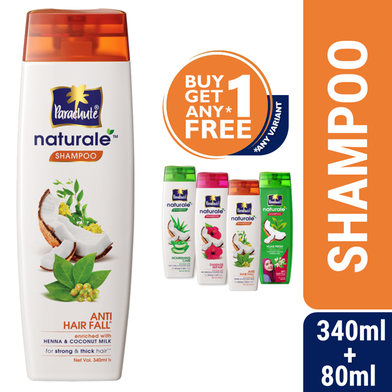 Parachute Naturale Shampoo Anti Hair Fall 340ml (80ml Shampoo Free) image