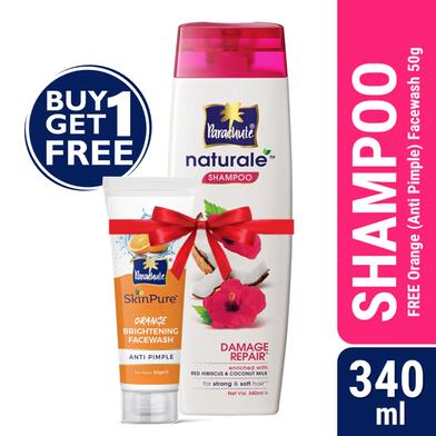 Parachute Naturale Shampoo Damage Repair 340ml (FREE Orange Facewash - ANTI PIMPLE - 50gm) image