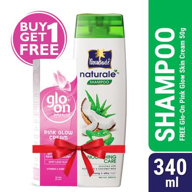Parachute Naturale Shampoo Nourishing Care 340ml (Glo-On Pink Glow Cream 50g Free) image