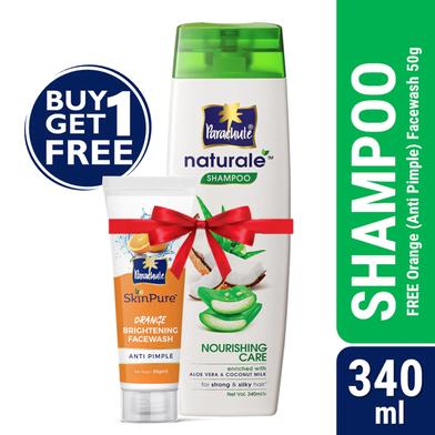 Parachute Naturale Shampoo Nourishing Care 340ml (FREE Orange Facewash - ANTI PIMPLE - 50gm) image