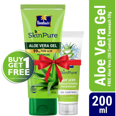 Parachute SkinPure Aloe Vera Gel 200ml (FREE Aloe Vera Facewash - OIL CONTROL - 50gm) image