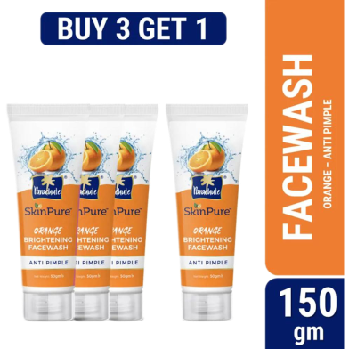 Parachute SkinPure Orange Brightening Facewash (Anti Pimple) 50gm (Buy 3 Get 1 Free) image