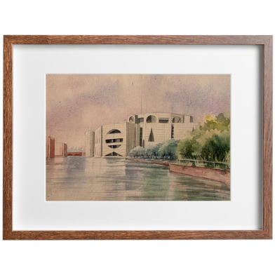 Parliament Bhaban Watercolor - (20x14)inches image