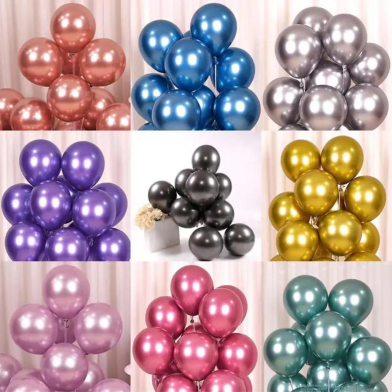 Party Balloons 12 Inch 10pcs Metallic Chrome Glossy Birthday Balloons For - Party Decoration image