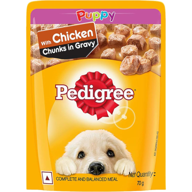 Pedigree Puppy Pouch Chicken ChunksIn Gravy 70 gm image