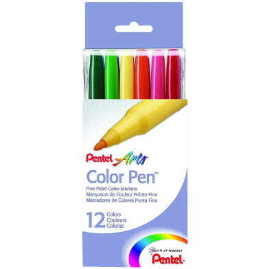 Pentel Arts Color Pen Assorted 12 Color Set image