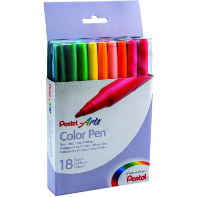 Pentel Arts Color Pen Assorted 18 Color Set image