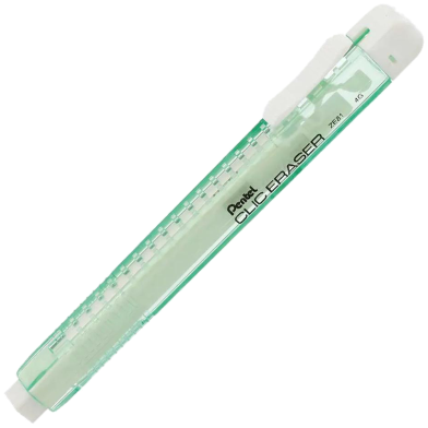 Pentel Clic Eraser ZE81-Transparent Green Barrel White(NON PVC) image