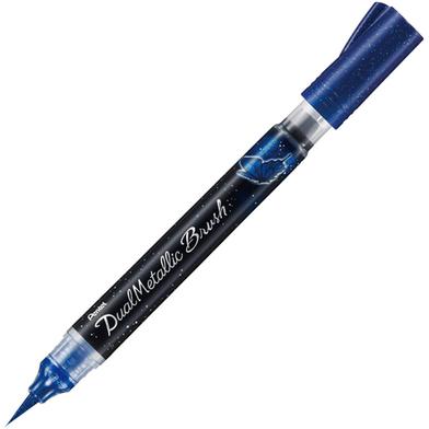 Pentel Dual Metallic Brush-Blue Plus Metallic Green image