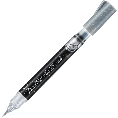 Pentel Dual Metallic Brush Pen - Silver image