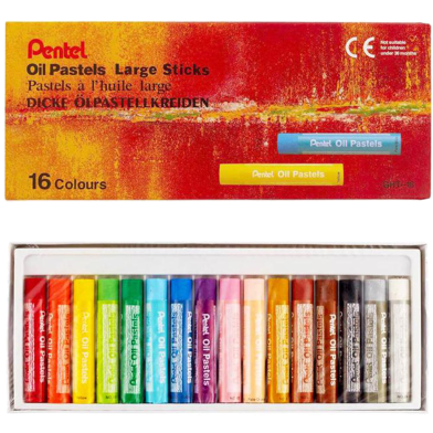 Pentel Oil Pastel Large Stick 16 Colors Set image