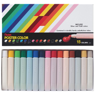 Pentel Poster 15 Colors Set IN PE Tube image