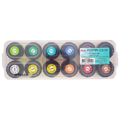 Pentel Poster Color 12 Colors Set- 12ML MINI image