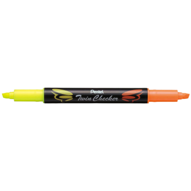 Pentel Twin Color Tip Highlighter-Yellow/Orange image