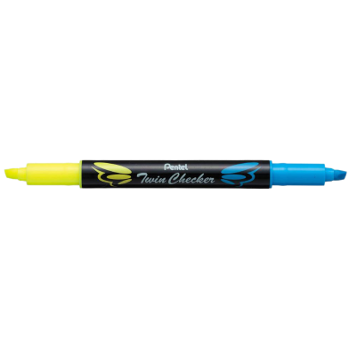 Pentel Twin Color Tip Highlighter-Yellow/Sky Blue image