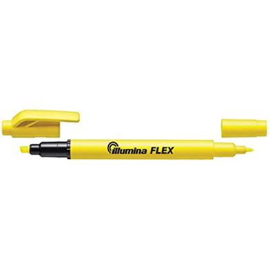 TAIWAN Twin Tip Illumina Flex Highlighter Flexible Chiset and Fine Tip - Yellow image