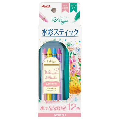 Pentel Vistage WaterColor StickS WZ Water Brush Set (SWEET MIX) image