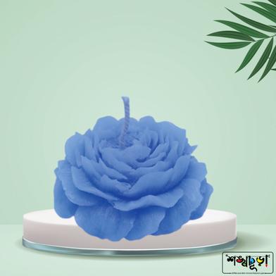 Peony Flower Sandalwood Fragrance Candle - Light Blue Color image
