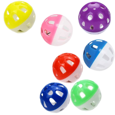 Pet Cat Kitten Play Balls with Jingle Bell Pounce Chase Rattle image