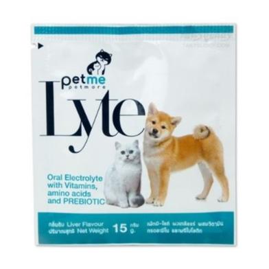 Petme-Lyte Oral Electrolyte with Vitamins, Amino acids and Prebiotic for Dogs and Cats 15g image