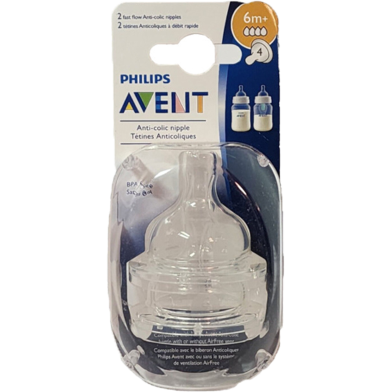 Philips Avent Anti-Colic 2 Fast Flow Nipples For 6 Plus Months image