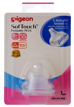 Pigeon Softouch Tm Pperistaltic Plus Nipple (Ss) Size -Blister Pack 1pcs image
