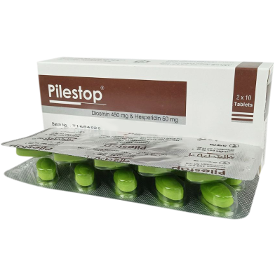 Pilestop 450 mg Plus 50 mg Tablet 10's Strip image