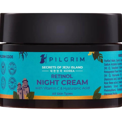 Pilgrim Retinol Night Cream With Vitamin C and Hyaluronic Acid 50 gm image