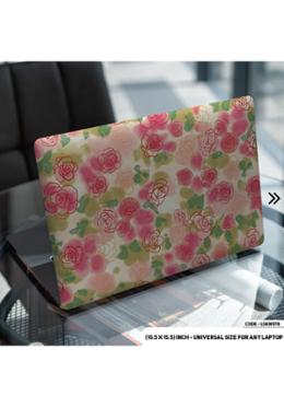DDecorator Pink Flower Pattern Floral Design Laptop Sticker image