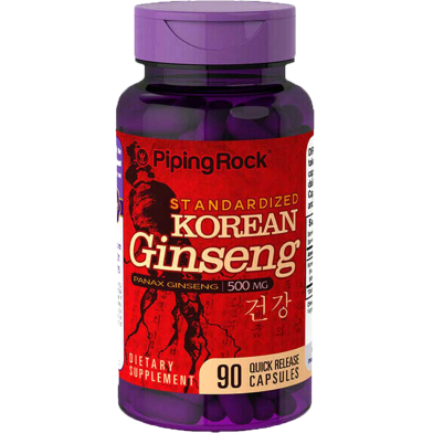 Piping Rock Korean Ginseng 500mg Panax Ginseng 90 Capsules image