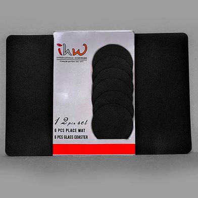 IHW Place Mat 12 Pcs Set Black Color - PVC019004 image