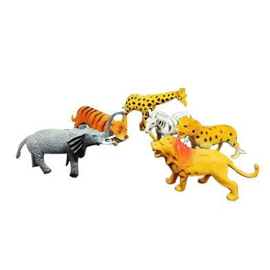 Plastic Mini Jungle Wild Animals Toys Set For Kids 6 Pcs(animal_hard_87289_rfl) image