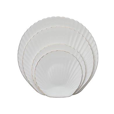 Opal Glass Plate Set 4 Pcs shallow Shape - W4E1 image