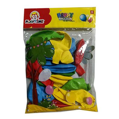 Playtime Happy Round Balloon 12 Inch - 50 Pcs image