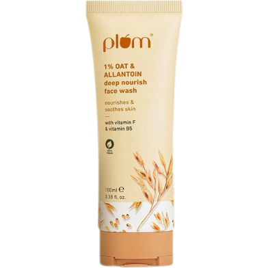 Plum 1percent Oat and Allantoin Deep Nourish Face Wash with Vitamin F and B5 For Nourishes, Soothes and Protects Skin - 100 ml image