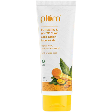 Plum Turmeric and White Clay Acne Action Face Wash – 100ml image