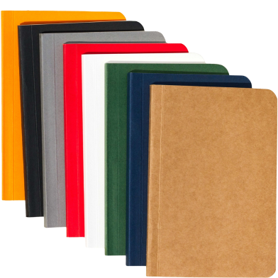 Pocket Book Black, Blue, Grey, Kraft, Green, Orange, Red and White Notebook 8-Pack image