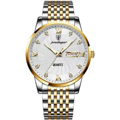 Poedagar Luxurious Stainless Steel Enlightened Mens Sports Quartz Watch image