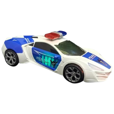 Police Battery Operated Vehicle Car Toy (battery_police_car_diamond_white) image
