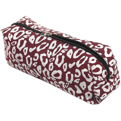 Pouch Bag Maroon And White 9x4 Inch image