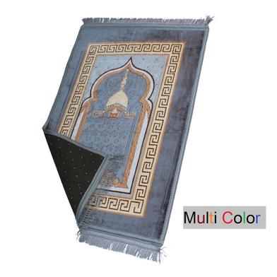Prayer Rug Double Plush Large and Wide Multi-Color Velvet Zaynamaz image