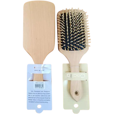 Premium Fashion Paddle Cushion Wooden Hair Brush/Comb-1pcs image