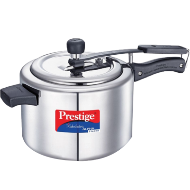 Prestige Svachh Nakshatra Alpha Straight Wall With Deep Lid For Spillage Control (Inner Lid, Stainless Steel, Silver) image