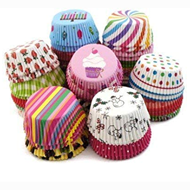 Printed Fancy Color Muffin Paper Cups - 200 Pcs image