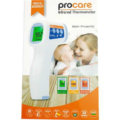 ProCare Smart Non-Contact Infrared Thermometer with 3 Color Display (Multicolour). image