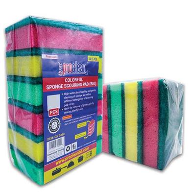 Proclean Colorful Sponge Scouring Pad - 6 Pcs Pack image