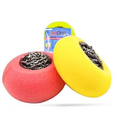 Proclean SS Ball With Sponge Scourer - 12 Pcs Pack image