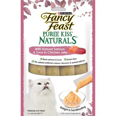 Purina Fancy Feast Creamy Treat Puree Kiss Naturals (With Salmon And Tuna In Chicken Jelly) image